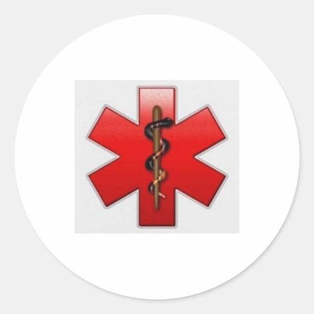 Pegatina Redonda rojo y policromo (Anverso)