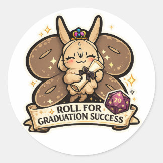 Pegatina Redonda Roll Para Éxito de Graduación Hada Polilla Pegatin