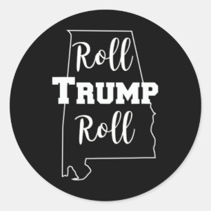 Pegatina Redonda Roll Trump Fiesta republicano Alabyma