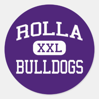 Pegatina Redonda Rolla - Bulldoges - Alto - Rolla Dakota del Norte