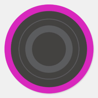 Pegatina Redonda Roller de arte pop rosado Derby Wheel