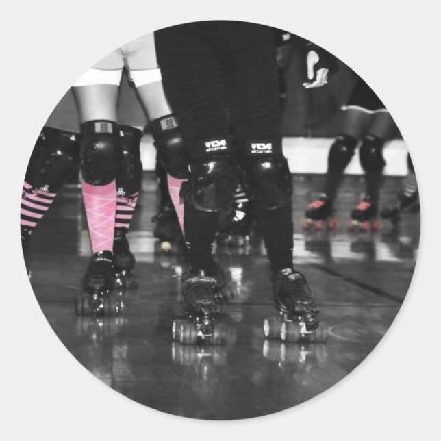 Pegatina Redonda Roller Derby (Anverso)