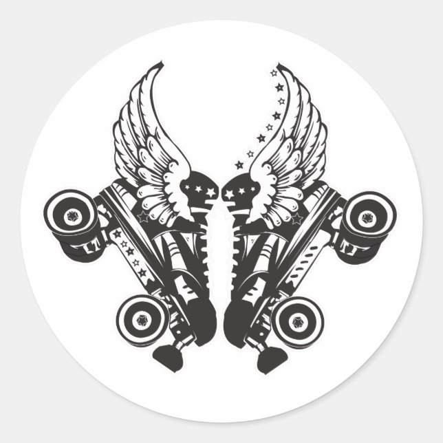 Pegatina Redonda roller derby (Anverso)