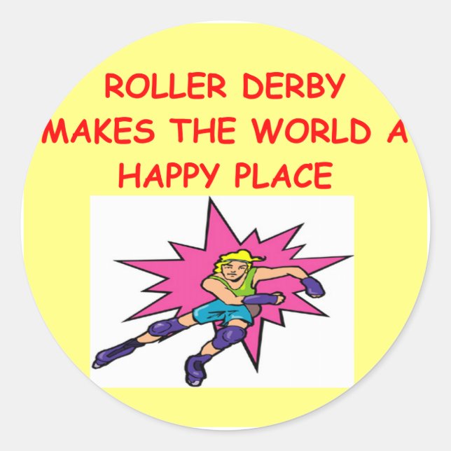 Pegatina Redonda roller derby (Anverso)