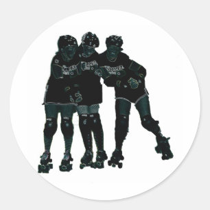 Pegatina Redonda Roller Derby Chicas