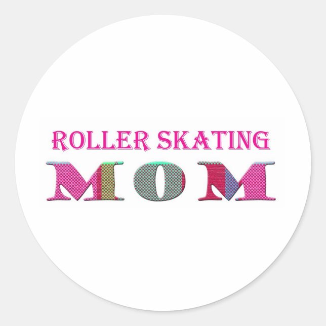 Pegatina Redonda RollerSkatingMom (Anverso)