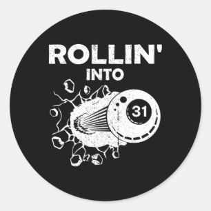 Pegatina Redonda Rollin en 31 billones de lirios