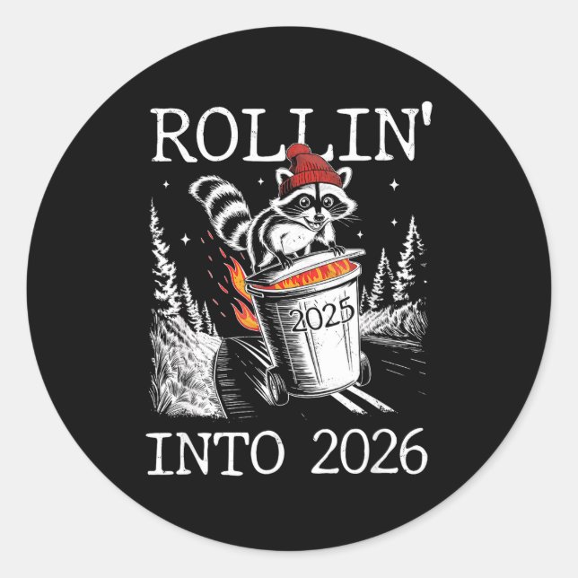 Pegatina Redonda Rollin' Into 2026  (Anverso)