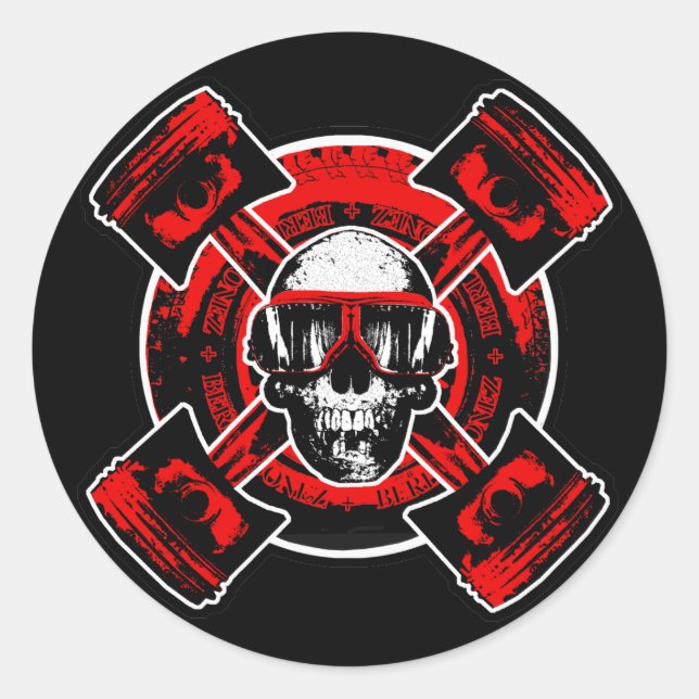 Pegatina Redonda RollingBonez - Piloto Nitro (Anverso)