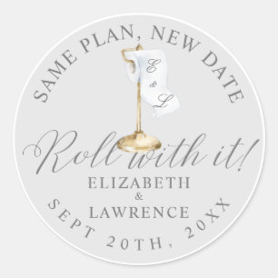 Pegatina Redonda Rollo Con El Elegante Rollo De Papel De Aseo Y Sop