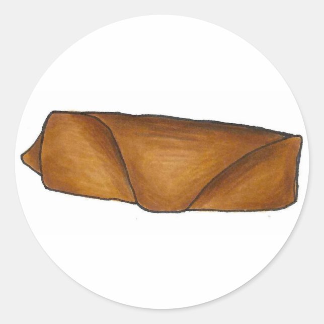 Pegatina Redonda Rollo de huevo de comida china: carne de huevo de  (Anverso)