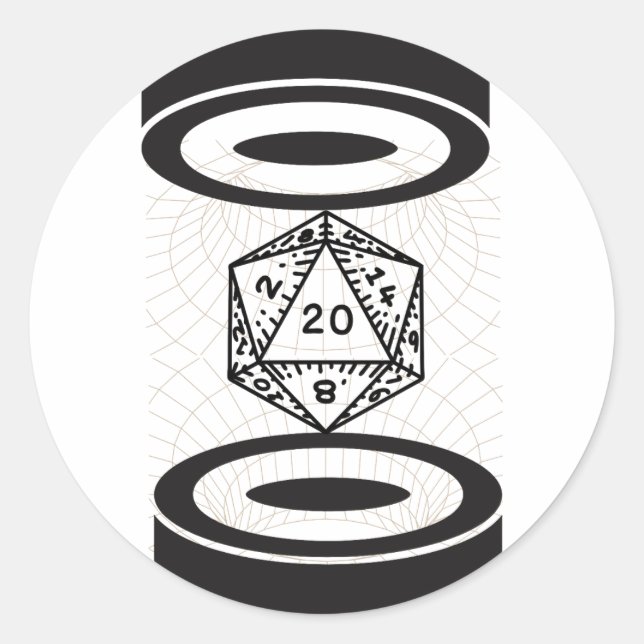 Pegatina Redonda Rollo gravitacional (Anverso)