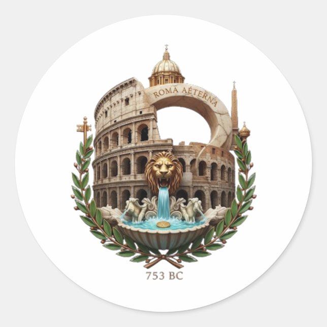 PEGATINA REDONDA ROMA (Anverso)