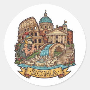 PEGATINA REDONDA ROMA