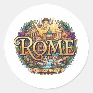 PEGATINA REDONDA ROMA
