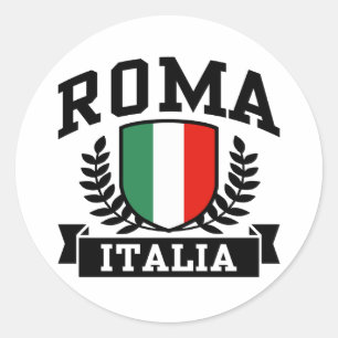 Pegatina Redonda Roma Italia