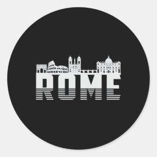 Pegatina Redonda Roma Italia City Skyline Cityscape Gratis