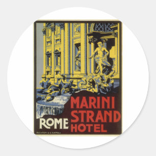 Pegatina Redonda Roma vintage