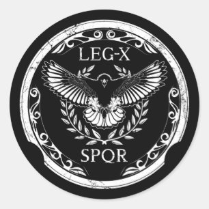 Pegatina Redonda Roman Eagle Legio X Shield