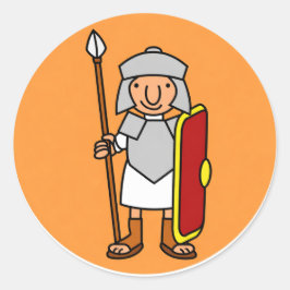 Pegatina Redonda Roman Soldier Cartoon Birthday Sticker Sheet |