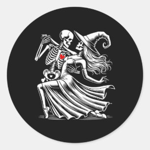 Pegatina Redonda Romance Dance con bruja