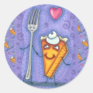 PEGATINA REDONDA ROMANCE DE FORK & PUMPKIN