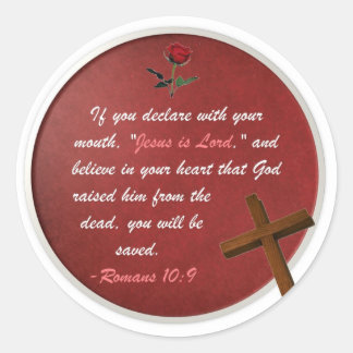 Pegatina Redonda Romanos 10:9