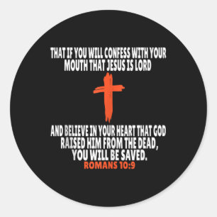 Pegatina Redonda Romanos 10_9 Biblia Verses Scripture Tank Top