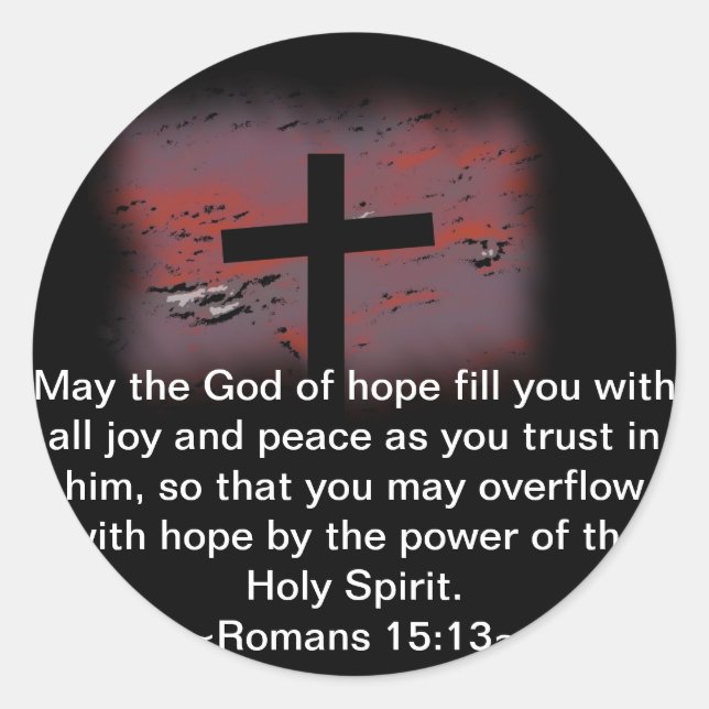 Pegatina Redonda Romanos 15:13 (Anverso)