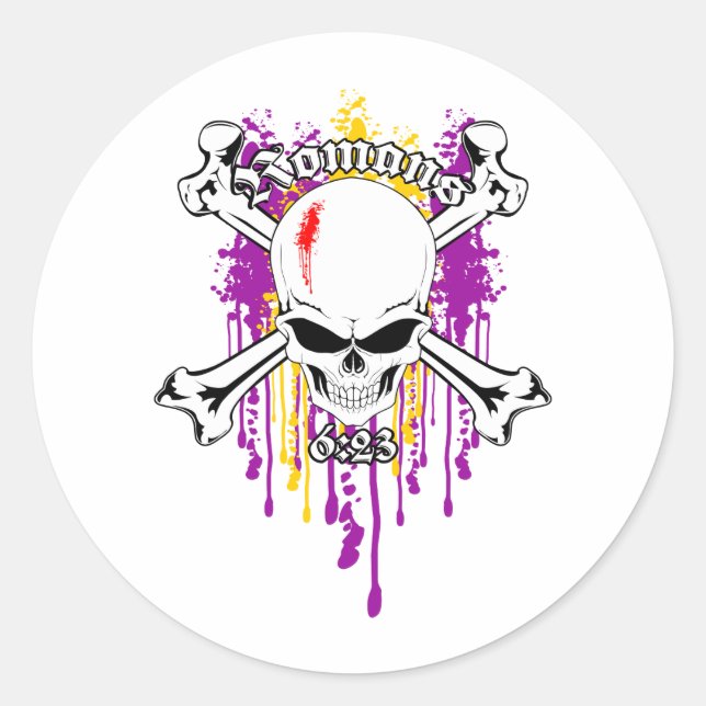 Pegatina Redonda Romanos 6:23 02 (Anverso)