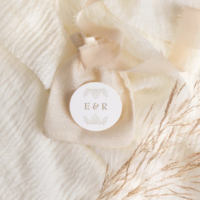 Pegatina Redonda Romantic Baroque Ornate Frame Wedding (Subido por el creador)