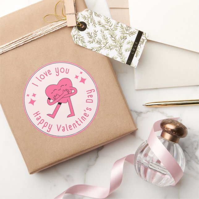 Pegatina Redonda Romantic Heart Sticker (Regalar)