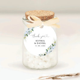 Pegatina Redonda  Romantic Light Blue Floral Wedding 