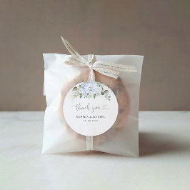 Pegatina Redonda  Romantic Light Blue Floral Wedding 