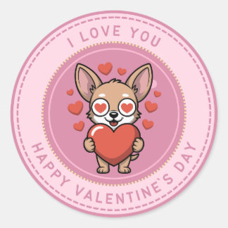 Pegatina Redonda Romantic Love Sticker for Valentine’s Day