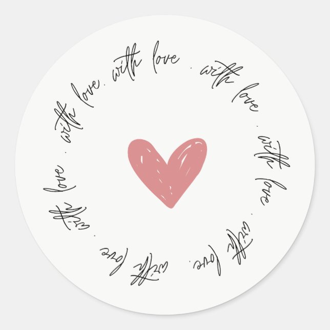 Pegatina Redonda Romantic Sticker with a Love Message (Anverso)