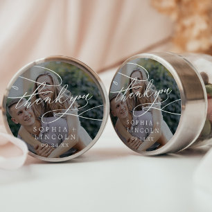 Pegatina Redonda Romántica Foto Excesiva Gracias Por Favor