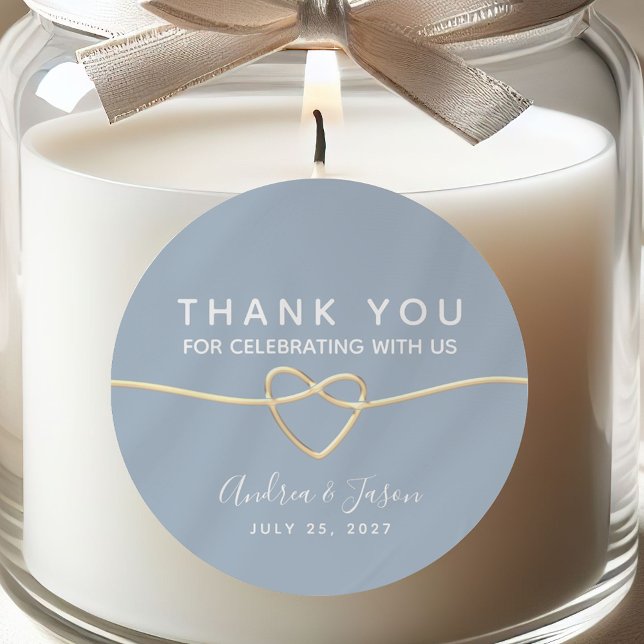 Pegatina Redonda Romántico Pegatinas de la boda azul turbulenta (Subido por el creador)