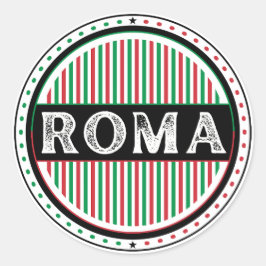Pegatina Redonda Rome City Pride Emblem – Italian Identity