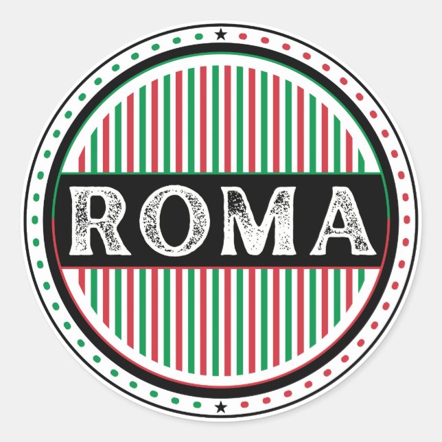 Pegatina Redonda Rome City Pride Emblem – Italian Identity (Anverso)