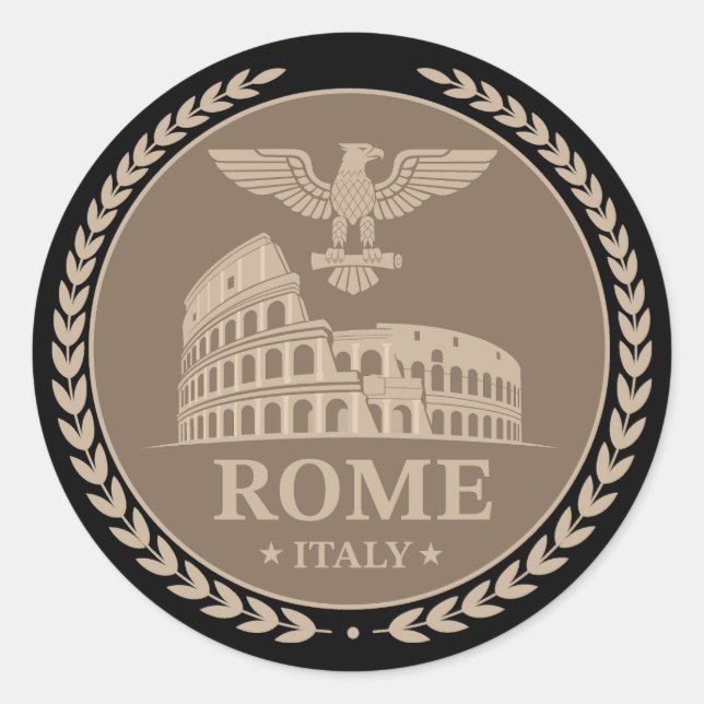Pegatina Redonda Rome Colosseum Italy Europe (Anverso)
