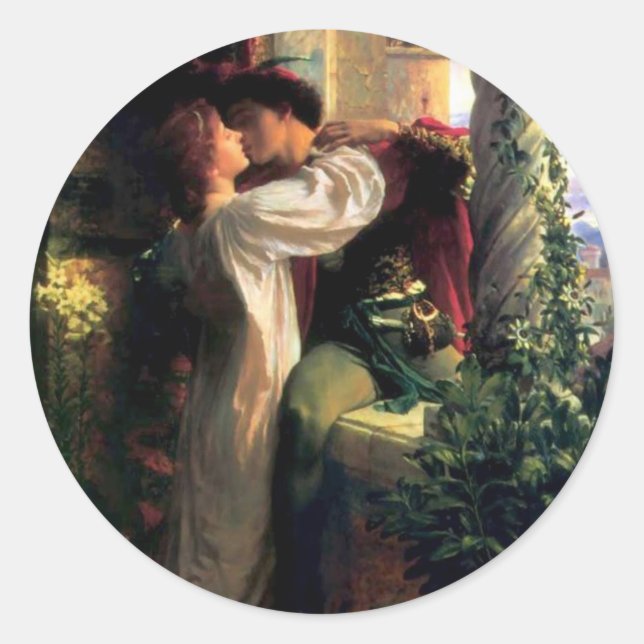 Pegatina Redonda Romeo y Julieta (Anverso)