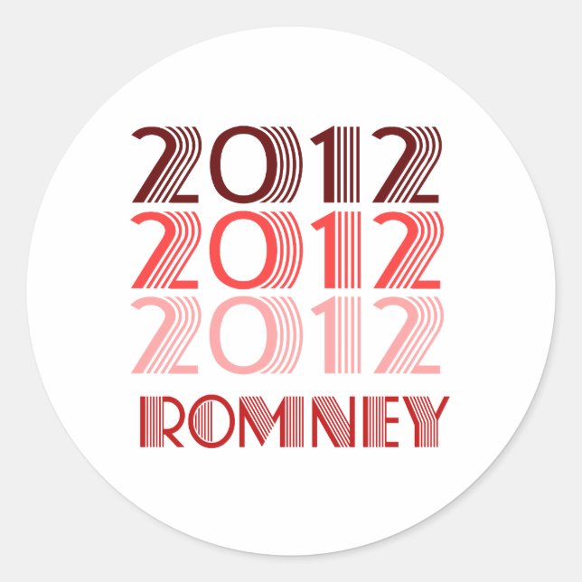PEGATINA REDONDA ROMNEY 2012 VINTAGE (Anverso)