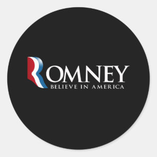 Pegatina Redonda Romney - Creer en Estados Unidos -