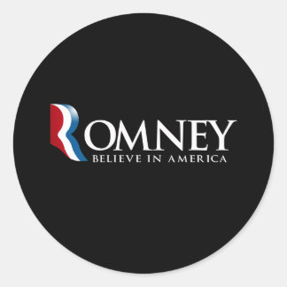 Pegatina Redonda Romney - Creer en Estados Unidos -
