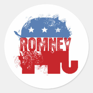 Pegatina Redonda ROMNEY Republicano