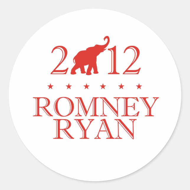 Pegatina Redonda ROMNEY RYAN 2012 REPUBLICAN.png (Anverso)