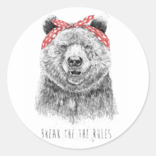 Pegatina Redonda Rompa las reglas