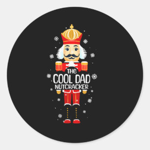 Pegatina Redonda Rompe nueces divertido del papá genial Navidad fam