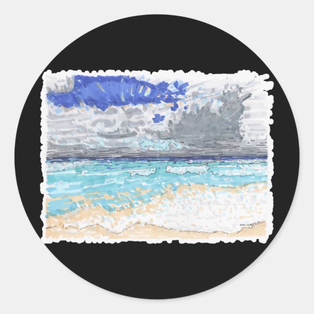 Pegatina Redonda Rompecabezas (Anverso)